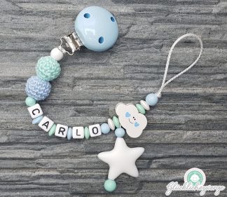 Personalisierte Schnullerkette mit Namen / Namenskette Baby